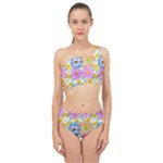 Bloom Flora Pattern Printing Spliced Up Two Piece Swimsuit