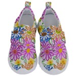 Bloom Flora Pattern Printing Kids  Velcro No Lace Shoes