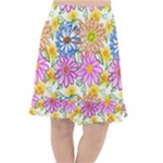 Bloom Flora Pattern Printing Fishtail Chiffon Skirt