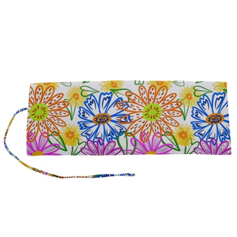 Bloom Flora Pattern Printing Roll Up Canvas Pencil Holder (S) from ZippyPress