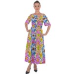 Bloom Flora Pattern Printing Shoulder Straps Boho Maxi Dress 