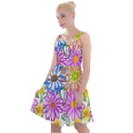 Bloom Flora Pattern Printing Knee Length Skater Dress