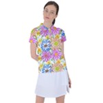 Bloom Flora Pattern Printing Women s Polo T-Shirt