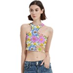 Bloom Flora Pattern Printing Cut Out Top