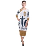 Iftar-party-t-w-01 Quarter Sleeve Midi Velour Bodycon Dress