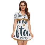 Iftar-party-t-w-01 V-Neck High Waist Chiffon Mini Dress