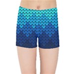 Blue Gradient Knit Pattern Kids  Sports Shorts