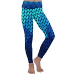 Blue Gradient Knit Pattern Kids  Lightweight Velour Classic Yoga Leggings