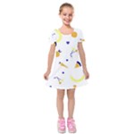 Pattern-fruit-apples-green Kids  Short Sleeve Velvet Dress