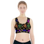 Pattern-repetition-snail-blue Sports Bra With Pocket