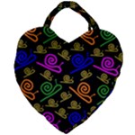 Pattern-repetition-snail-blue Giant Heart Shaped Tote