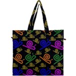 Pattern-repetition-snail-blue Canvas Travel Bag