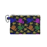 Pattern-repetition-snail-blue Canvas Cosmetic Bag (Small)
