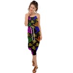 Pattern-repetition-snail-blue Waist Tie Cover Up Chiffon Dress