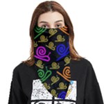 Pattern-repetition-snail-blue Face Covering Bandana (Triangle)