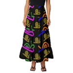 Pattern-repetition-snail-blue Tiered Ruffle Maxi Skirt