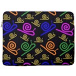 Pattern-repetition-snail-blue 17  Vertical Laptop Sleeve Case With Pocket