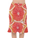 Grapefruit-fruit-background-food Short Mermaid Skirt