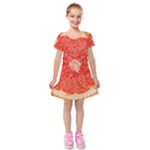 Grapefruit-fruit-background-food Kids  Short Sleeve Velvet Dress