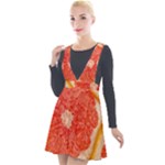 Grapefruit-fruit-background-food Plunge Pinafore Velour Dress