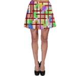 Pattern-repetition-bars-colors Skater Skirt