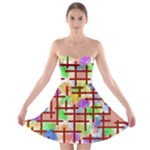 Pattern-repetition-bars-colors Strapless Bra Top Dress