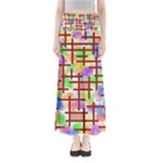 Pattern-repetition-bars-colors Full Length Maxi Skirt