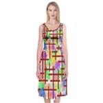 Pattern-repetition-bars-colors Midi Sleeveless Dress