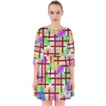 Pattern-repetition-bars-colors Smock Dress