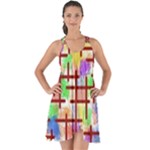 Pattern-repetition-bars-colors Show Some Back Chiffon Dress