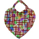Pattern-repetition-bars-colors Giant Heart Shaped Tote