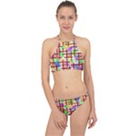 Pattern-repetition-bars-colors Halter Bikini Set