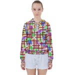 Pattern-repetition-bars-colors Women s Tie Up Sweat