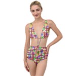 Pattern-repetition-bars-colors Tied Up Two Piece Swimsuit