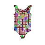 Pattern-repetition-bars-colors Kids  Frill Swimsuit