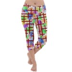 Pattern-repetition-bars-colors Lightweight Velour Capri Yoga Leggings