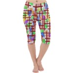 Pattern-repetition-bars-colors Lightweight Velour Cropped Yoga Leggings