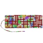 Pattern-repetition-bars-colors Roll Up Canvas Pencil Holder (M)