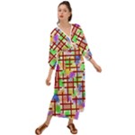 Pattern-repetition-bars-colors Grecian Style  Maxi Dress