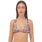 Pattern-repetition-bars-colors Double Strap Halter Bikini Top