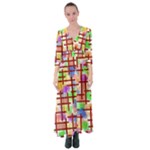 Pattern-repetition-bars-colors Button Up Maxi Dress