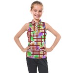 Pattern-repetition-bars-colors Kids  Sleeveless Polo T-Shirt