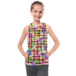 Pattern-repetition-bars-colors Kids  Sleeveless Hoodie