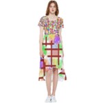 Pattern-repetition-bars-colors High Low Boho Dress