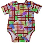 Pattern-repetition-bars-colors Baby Short Sleeve Bodysuit