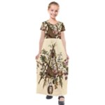 Vintage-antique-plate-china Kids  Short Sleeve Maxi Dress