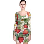 Strawberry-fruits Long Sleeve Bodycon Dress