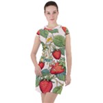 Strawberry-fruits Drawstring Hooded Dress