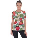 Strawberry-fruits Shoulder Cut Out Short Sleeve Top