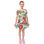 Strawberry-fruits Kids  Short Sleeve Velvet Dress